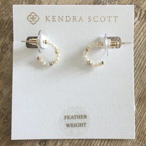 Kendra Scott Scarlet Huggie Earrings - Gold/White